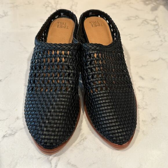 Time and Tru Woven Heeled Mules Black Memory Foam Comfort summer office size 6.5 - Picture 6 of 10